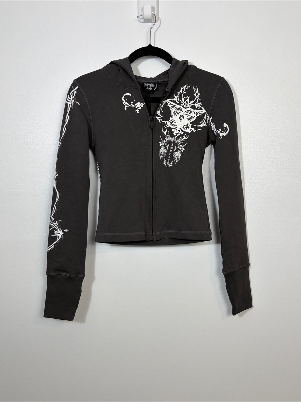 Civil Regime Gothic Style Hoodie Jacket Women’s Small Back & Front Graphic NWT
